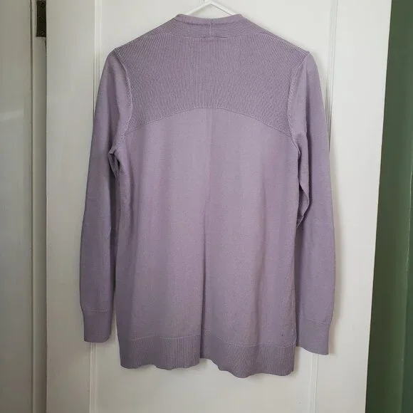 EUC women's Loft light purple cardigan sweater Medium - Picture 3 of 7